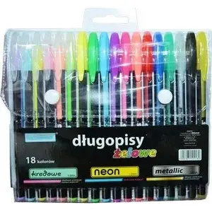 Gel pens SCHEMAT mix 18 colors, model AA128SCH, assorted ink colors
