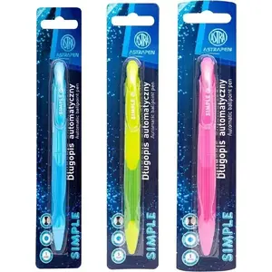 Ballpoint pen Astra Simple automatic 1 mm, mixed colours