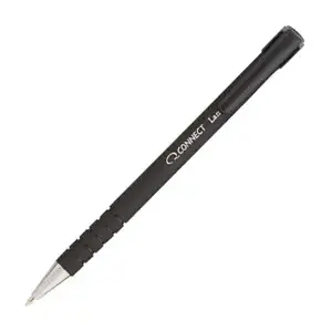 Ballpoint pen Q-Connect KF00672 — black ink, plastic housing, pack of 12