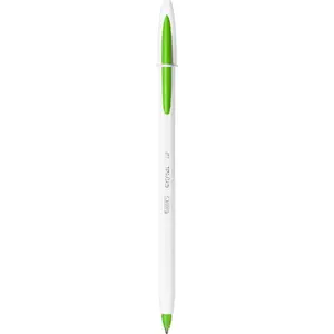 Ballpoint pen BIC Cristal Up — assorted colors, classic transparent barrel, cap, medium tip