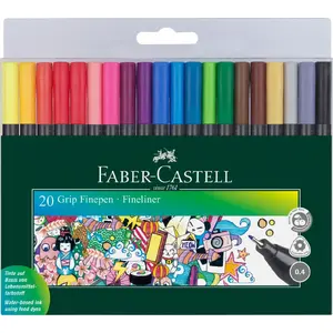 Финелайнеры Faber-Castell Grip 20 шт., разноцветные, ширина линии 0.4 мм