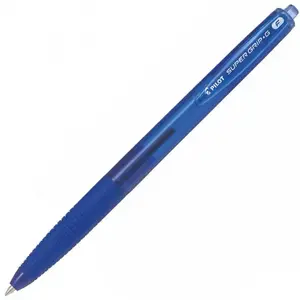Ручка шариковая PILOT Super Grip G с клипсой, выдвижная, тонкая, синяя паста, упаковка 12 шт.