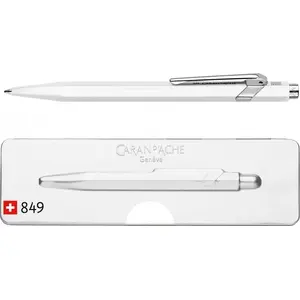 Ballpoint pen Caran d'Ache 849 Pop Line Fluo M in gift box, white