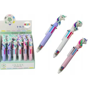 Multicolor Automatic 6-Color Unicorn Ballpoint Pen LEANToys model 19660