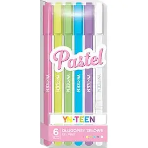 Gel Pens INTERDRUK set of 6 pastel colors model AK336INT - writing pens