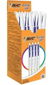 Стержневой шариковый карандаш BIC Cristal Up Medium — синяя паста, упаковка 20 шт.