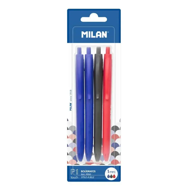 Milan BWM10254 clip-on retractable ballpoint pens — 4 pcs Photo 2