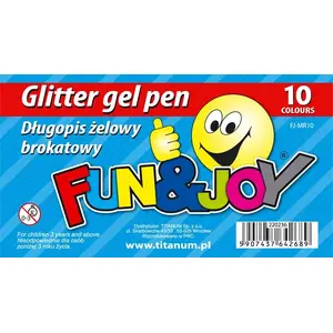 Gel pen Titanum Fun&Joy FJ-MR10 — glitter, 10 colors, mix
