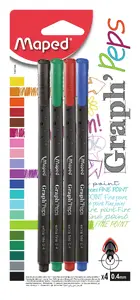 Mechanical pencil Maped 0.4 mm triangular grip, 4 pcs, colours: black/blue/green/red