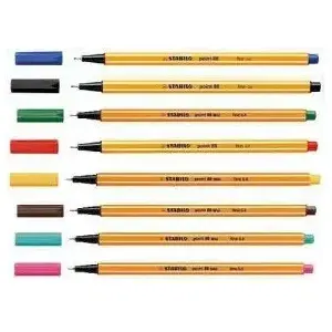 Fineliner pen Stabilo Point 88 black, model 54K002A, 0.4 mm fibre tip