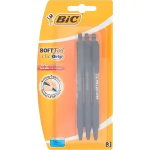 Шариковая ручка BIC Soft Feel чёрная, набор 3 шт (MPN 327877)