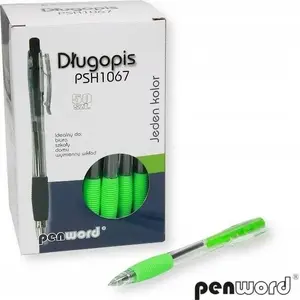 Ballpoint pen pack TEKA 50 pcs — green ink, disposable pens