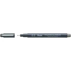 Шариковая ручка PENTEL S20P-5N Grey Stick, тонкий пишущий узел, 1 шт.