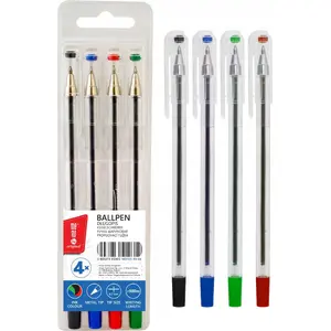 Ballpoint pen MemoBe model 605736 — 0.7 mm tip, 4 colors (blue, black, red, green)