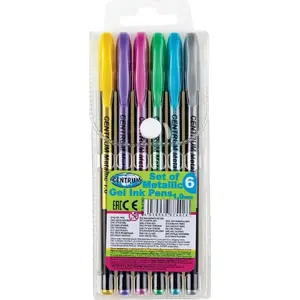 Gel pen set Centrum Metallic 6 colors (model 87402) — medium tip