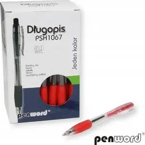 Ballpoint pen set TEKA 619713 — red ink, pack of 50