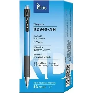 Ballpoint pen set TEKA KD940-NN — blue plastic barrel, pack of 12