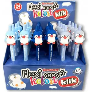 Ballpoint Pen Set TEKA Flexi Abra Penguin — erasable ink, 24 pieces