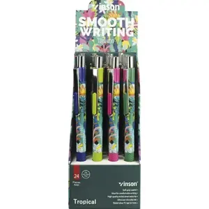 Ballpoint Pen Pack Easy Fashion Tropic automatic, blue ink, 24 pcs