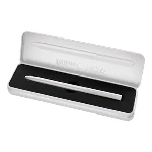 Riteņa lodīšu pildspalva ar izvelkamu mehānismu Pelikan Ineo Silver Twist — sudrabota, pagriežamais mehānisms, 1 gb., dāvanu kastītē