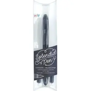Перьевая ручка Kolorowe Baloniki Splendid чёрная с 3 картриджами