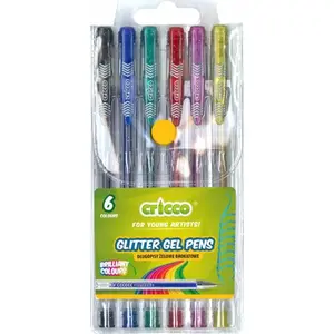 Gel pens Cricco model 331642 — glitter ink, set of 6 colors