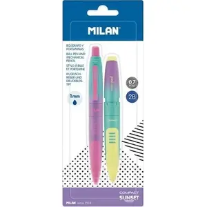 Ballpoint pen and mechanical pencil set Milan Compact Sunset — 2-piece writing instrument set
