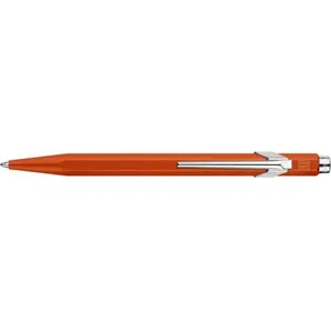 Pildspalva Caran d’Ache 849 Colormat‑X M, oranža — metāla korpuss, vidējs gals