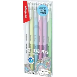 Gel pen set Berlingo Brillant Glitter Pastel 0.8 mm, pack of 6
