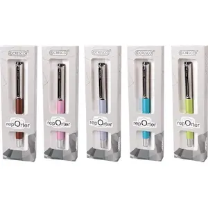 Fountain pen Cresco Reporter Pastel with cartridge system and protective case