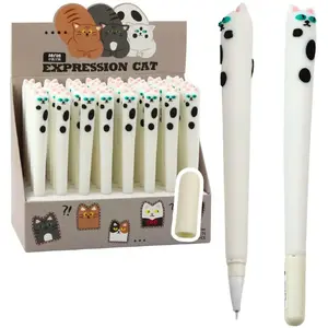 Gel Pen Lean model 21749 — blue ink, white cap with clip, 16.5 cm