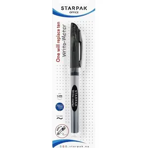 Ballpoint pen STARPAK model STK DLU243, 0.7 mm tip, Writo-Meter, black/clear, single piece