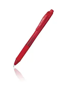 Retractable gel pen Pentel Energel X — Red ink, translucent red barrel, pack of 12