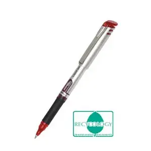 Капиллярная гелевая ручка Pentel EnerGel Fine — красные чернила, корпус черно‑серебристый