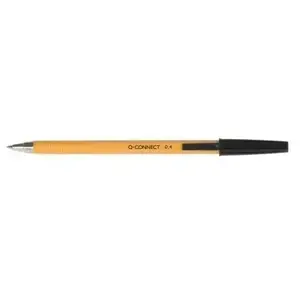 Ballpoint pen Q-Connect KF34046 — stick, fine tip, black ink, pack of 20