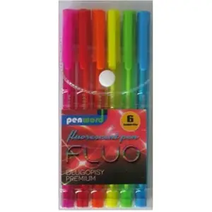 Fluorescent ballpoint pens set Polsirhurt 6 colors — premium