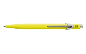 Ballpoint pen Caran d`Arche 849.470 clip-on retractable, silver/yellow, blue ink