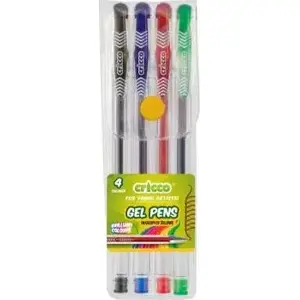 Gel pen set Cricco 4 colors model 331645 — multicolor writing pens