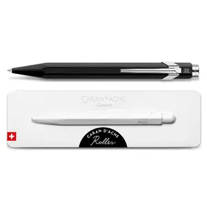 Rollerball pen Caran d'Arche 846.509 — clip-on retractable, black, 137.2 mm