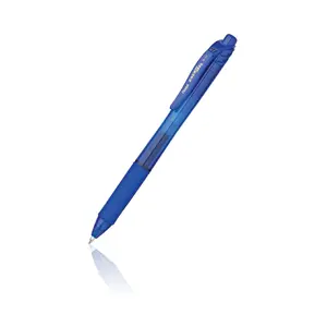 Retractable gel pen Pentel Energel X — blue ink, translucent barrel, pack of 12