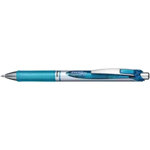 Выдвижная гелевая ручка Pentel EnerGel XM, светло-голубые чернила, корпус синий/серебристый, 1 шт (BK77-SX)