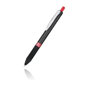 Retractable gel pen Pentel K497-B — medium tip, red ink, 1 pc, black/red body