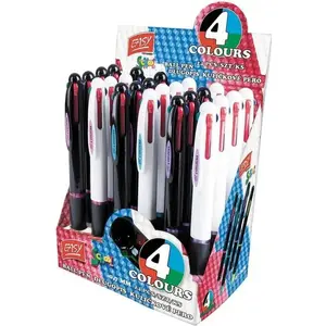 Ballpoint pen set Easy four-color retractable pens, pack of 24 (MPN 233724)