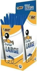 Ballpoint pen BIC Cristal Large — blue ink, pack of 50, medium point