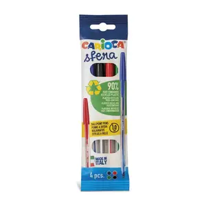 Ballpoint pen set Carioca 41646 — clip-on retractable, 4 colours (black, blue, green, red), 4 pcs