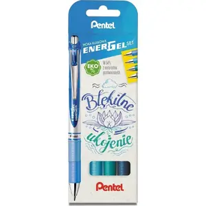 Ручки шариковые PENTEL EnerGel BL77, синий цвет чернил, набор 4 шт.