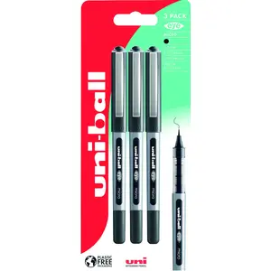 Lodīšu pildspalvas uni-ball Uni-ball eye 150 komplekts 3 gab., melna tinte, līnijas biezums 0,2 mm (micro)