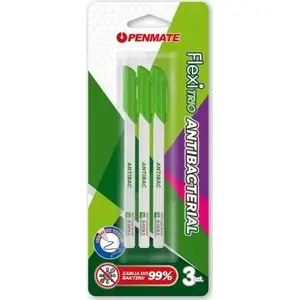 Penmate ballpoint pen Flexi Trio Jet Antibacterial blue set of 3 (model 410393)