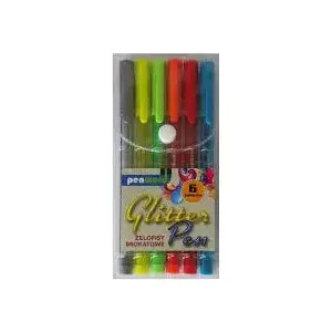 Gel Pens Polsirhurt model Długopisy żelowe brokat 6 colors — glitter gel ink, multipack