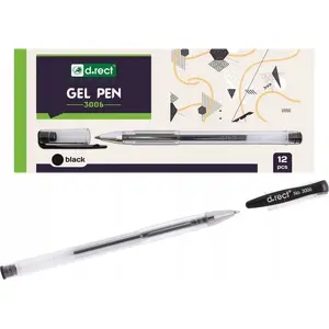 Gel pen D.Rect Pióro 3006 black 12 pcs — D.Rect writing instrument, model 3006